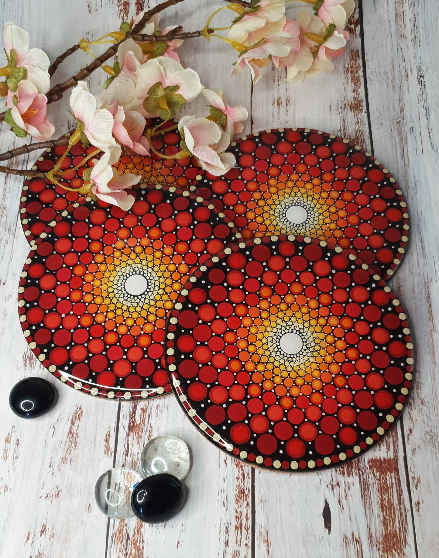 Set of four matching coasters - Ombre design