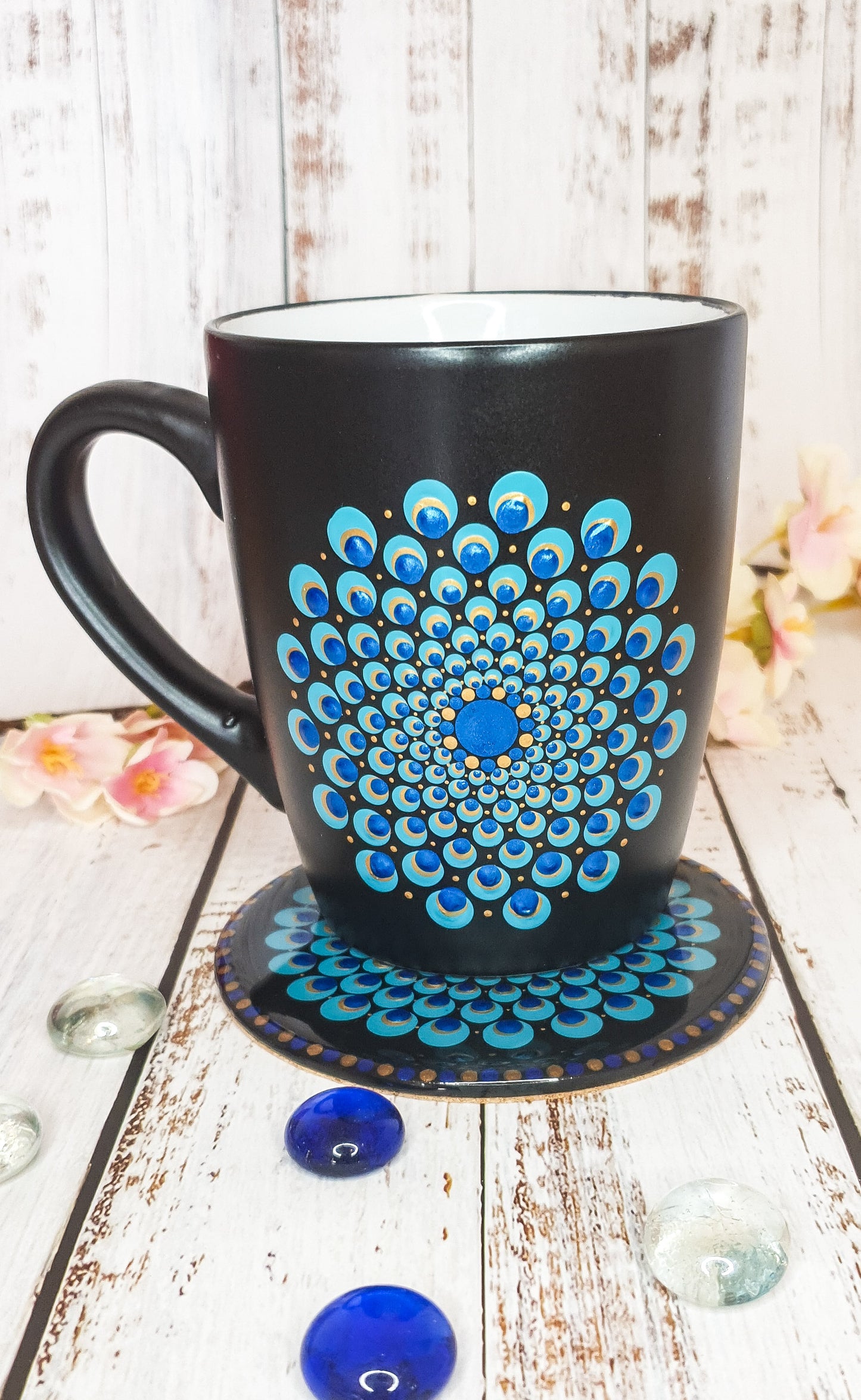 Mug & Coaster Set - Peacock Design